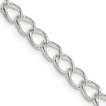 Sterling Silver 4.5mm Half round Wire Open Curb Chain Necklace - Larson Jewelers