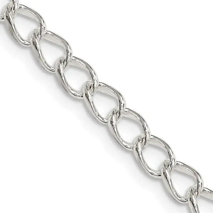 Sterling Silver 4.5mm Half round Wire Open Curb Chain Necklace - Larson Jewelers
