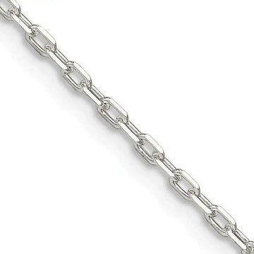 Sterling Silver 1.65mm Diamond-cut Long Link Cable Chain Necklace w/2in ext. - Larson Jewelers