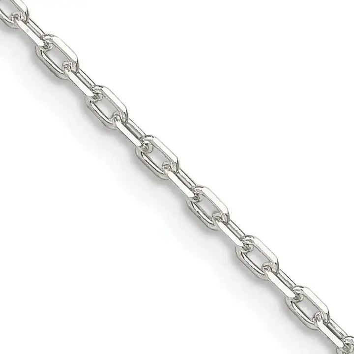 Sterling Silver 1.65mm Diamond-cut Long Link Cable Chain Necklace w/2in ext. - Larson Jewelers