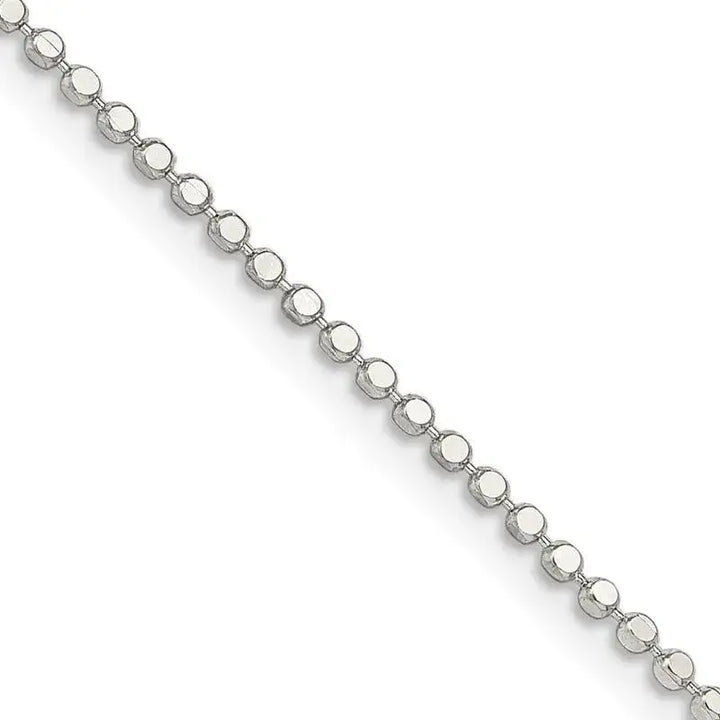 Sterling Silver 1.15mm Square Fancy Beaded Chain Necklace - Larson Jewelers