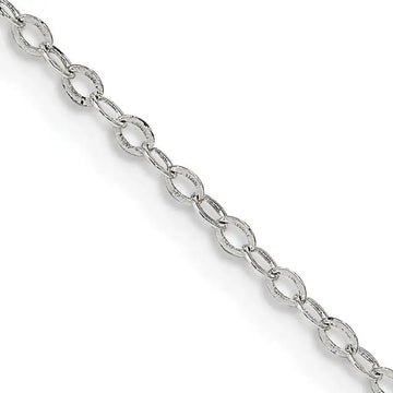 Sterling Silver 1.5mm Flat Open Oval Cable Chain Necklace - Larson Jewelers
