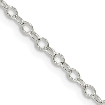 Sterling Silver 2.5mm Flat Open Oval Cable Chain Necklace - Larson Jewelers