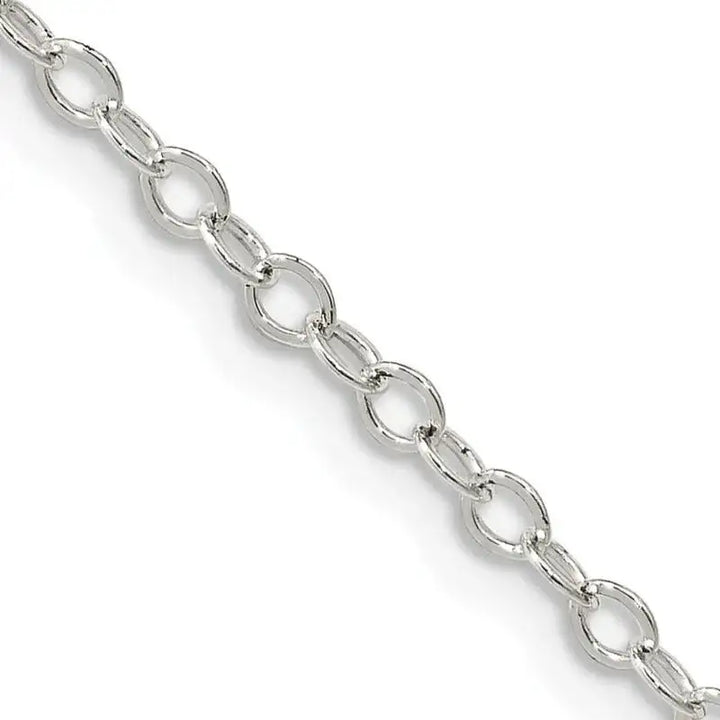 Sterling Silver 2.5mm Flat Open Oval Cable Chain Necklace - Larson Jewelers