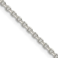 Collar de cadena tipo cable Forzantina de 2,1 mm con corte de diamante en plata de ley