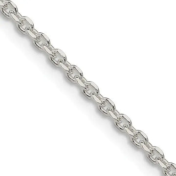 Sterling Silver 2.1mm Diamond-cut Forzantina Cable Chain Necklace - Larson Jewelers