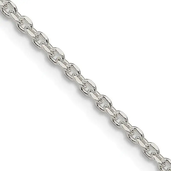 Sterling Silver 2.1mm Diamond-cut Forzantina Cable Chain Necklace - Larson Jewelers