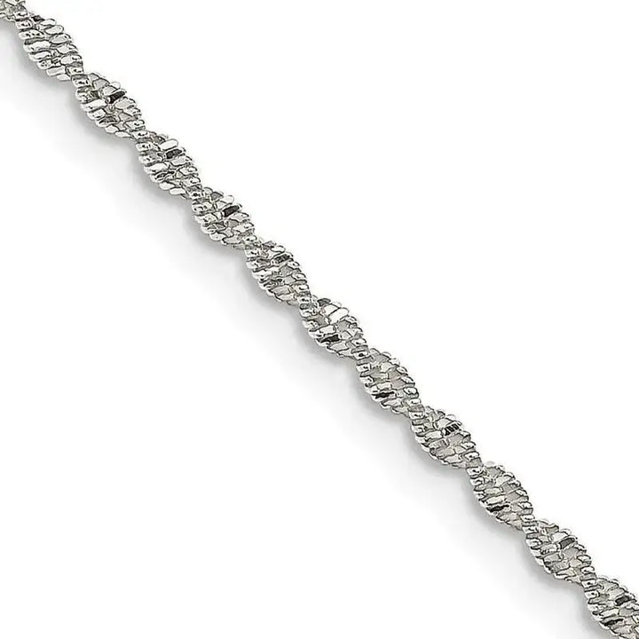 Sterling Silver 1.65mm Twisted Herringbone Chain Necklace - Larson Jewelers