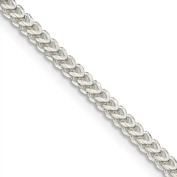 Sterling Silver 2mm D/C Square Franco Chain Necklace - Larson Jewelers