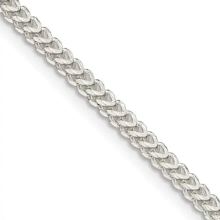 Sterling Silver 2mm D/C Square Franco Chain Necklace - Larson Jewelers