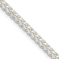 Collier chaîne Franco carrée D/C en argent sterling de 3,4 mm