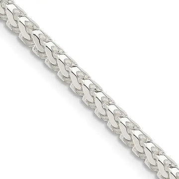 Sterling Silver 3.4mm D/C Square Franco Chain Necklace - Larson Jewelers