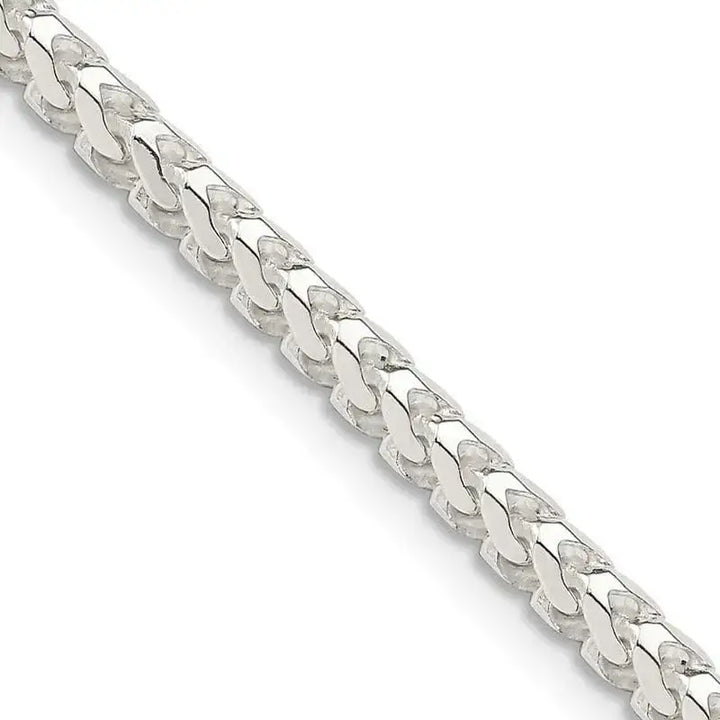 Sterling Silver 3.4mm D/C Square Franco Chain Necklace - Larson Jewelers