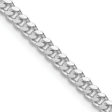 Sterling Silver Rhodium-plated 3.25mm Domed Curb Chain Necklace - Larson Jewelers