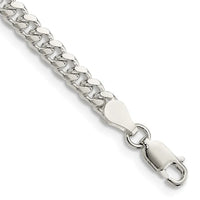 Bracelet en argent sterling de 4 mm avec chaîne gourmette bombée D/C latérale