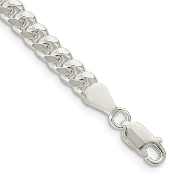 Sterling Silver 5mm Domed w/ Side D/C Curb Chain Bracelet - Larson Jewelers