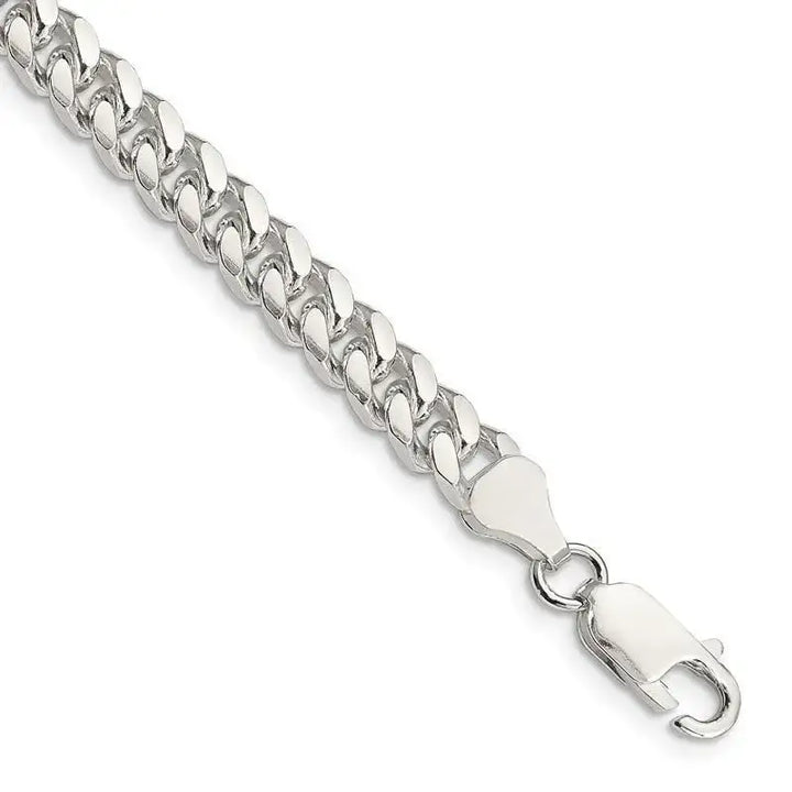 Sterling Silver 6mm Domed w/ Side D/C Curb Chain Bracelet - Larson Jewelers