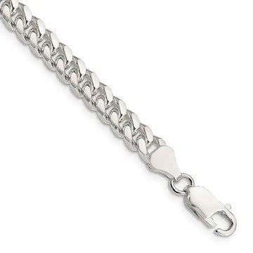 Sterling Silver 6mm Domed w/ Side D/C Curb Chain Bracelet - Larson Jewelers