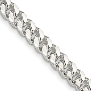 Sterling Silver 6mm Domed w/ Side D/C Curb Chain Necklace - Larson Jewelers