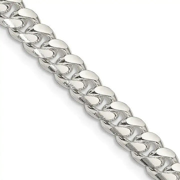 Sterling Silver 7mm Domed w/ Side D/C Curb Chain Necklace - Larson Jewelers