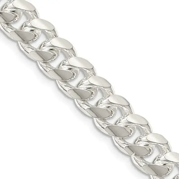 Sterling Silver 8.5mm Domed w/ Side D/C Curb Chain Necklace - Larson Jewelers