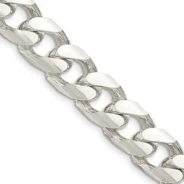 Sterling Silver 11mm Domed w/ Side D/C Curb Chain Necklace - Larson Jewelers
