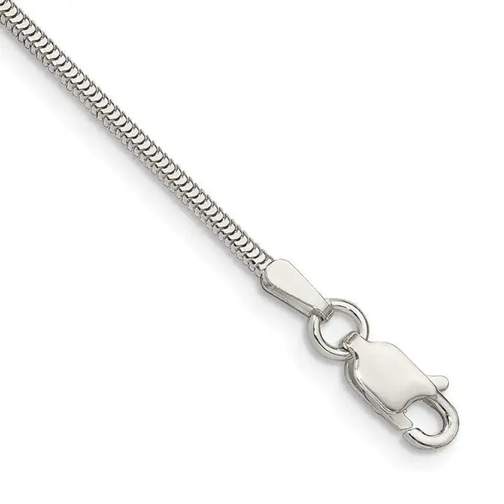 Sterling Silver 1.5mm Diamond-cut Flat Snake Chain Bracelet - Larson Jewelers