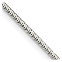 Sterling Silver 1.5mm Diamond-cut Flat Snake Chain Necklace