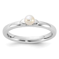 Sterling Silver Stackable Expressions FW Cultured Pearl Ring - Larson Jewelers