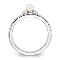 Sterling Silver Stackable Expressions FW Cultured Pearl Ring - Larson Jewelers