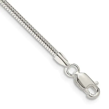 Sterling Silver 2mm Round Snake Chain Bracelet - Larson Jewelers