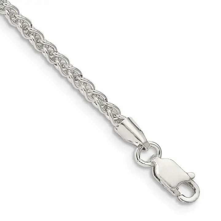 Sterling Silver 2.5mm Round Spiga Chain Bracelet - Larson Jewelers