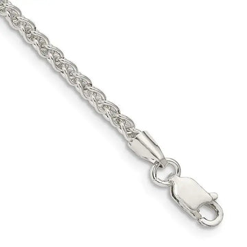 Sterling Silver 2.5mm Round Spiga Chain Bracelet - Larson Jewelers