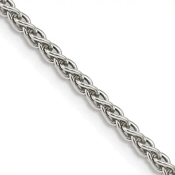 Sterling Silver Rhodium-plated 2.5mm Round Spiga Chain Necklace - Larson Jewelers