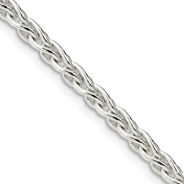 Sterling Silver 3.7mm Round Spiga Chain Necklace - Larson Jewelers