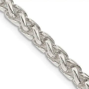 Sterling Silver 5mm Round Spiga Chain Necklace - Larson Jewelers