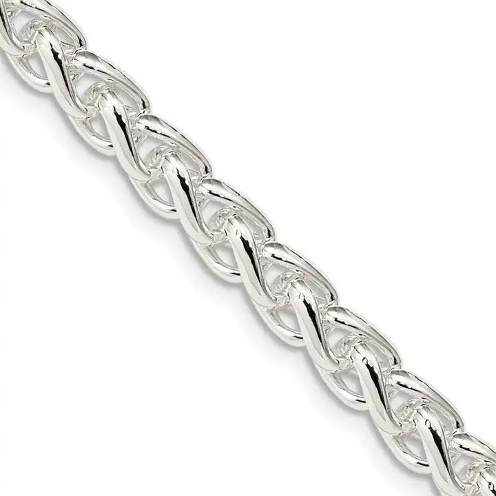 Sterling Silver 6mm Round Spiga Chain Necklace - Larson Jewelers