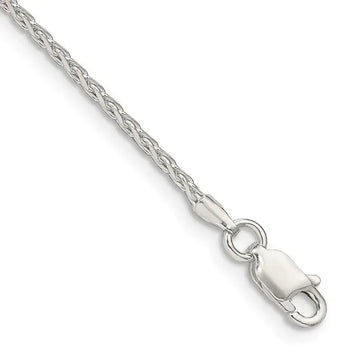 Sterling Silver 1.7mm Diamond-cut Round Spiga Chain Bracelet - Larson Jewelers