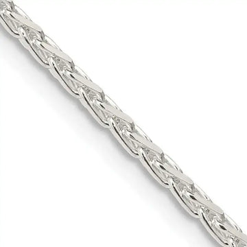 Sterling Silver 2.15mm Diamond-cut Round Spiga Chain Necklace - Larson Jewelers