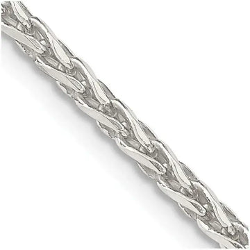Sterling Silver 2.85mm Diamond-cut Round Spiga Chain Necklace - Larson Jewelers