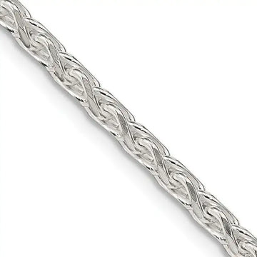 Sterling Silver 3.5mm Diamond-cut Round Spiga Chain Necklace - Larson Jewelers