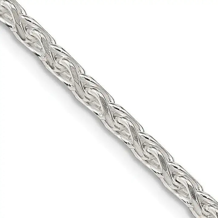 Sterling Silver 3.5mm Diamond-cut Round Spiga Chain Necklace - Larson Jewelers
