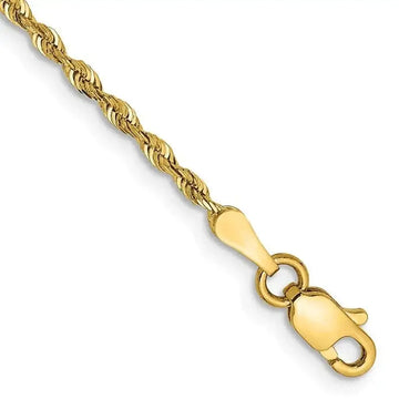 14K 8 Inch 1.85mm Diamond-cut Quadruple Rope Lobster Clasp Chain Bracelet - Larson Jewelers