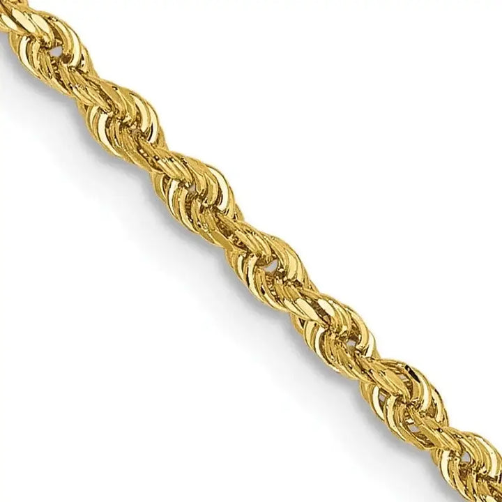 14K 14 Inch 2mm Diamond-cut Quadruple Rope Lobster Clasp Chain Necklace - Larson Jewelers