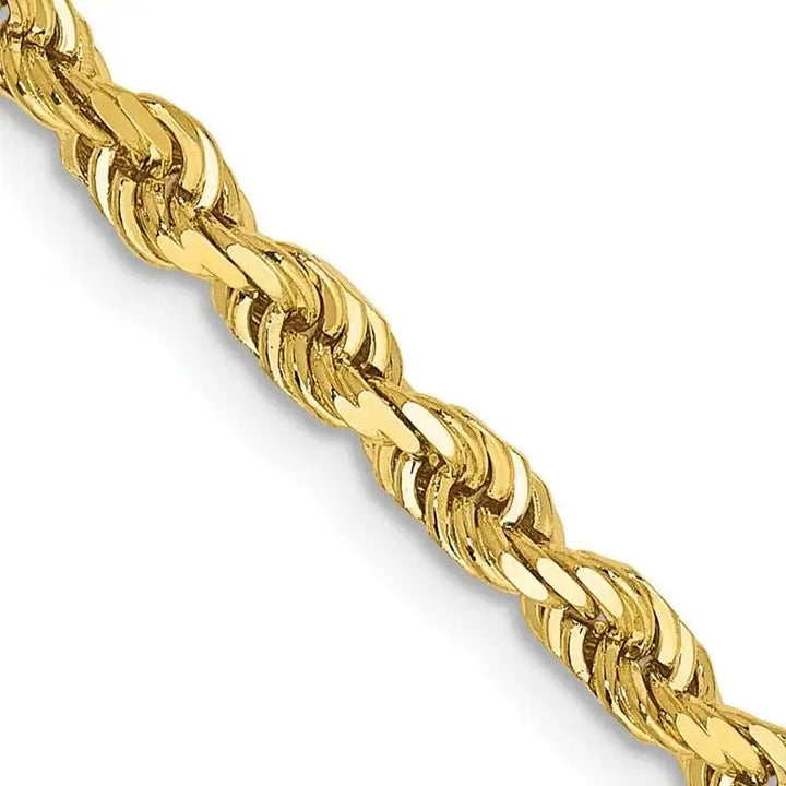 14K 20 Inch 3.35mm Diamond-cut Quadruple Rope Lobster Clasp Chain Necklace - Larson Jewelers