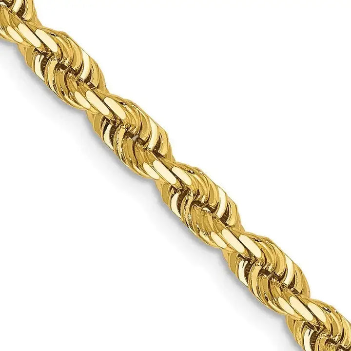 14K 18 Inch 4mm Diamond-cut Quadruple Rope Lobster Clasp Chain Necklace - Larson Jewelers