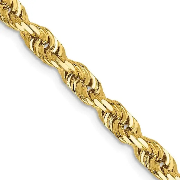 14K 20 Inch 4.5mm Diamond-cut Quadruple Rope Lobster Clasp Chain Necklace - Larson Jewelers