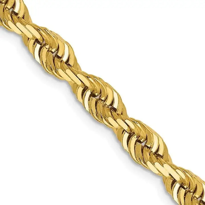 14K 20 Inch 5mm Diamond-cut Quadruple Rope Lobster Clasp Chain Necklace - Larson Jewelers