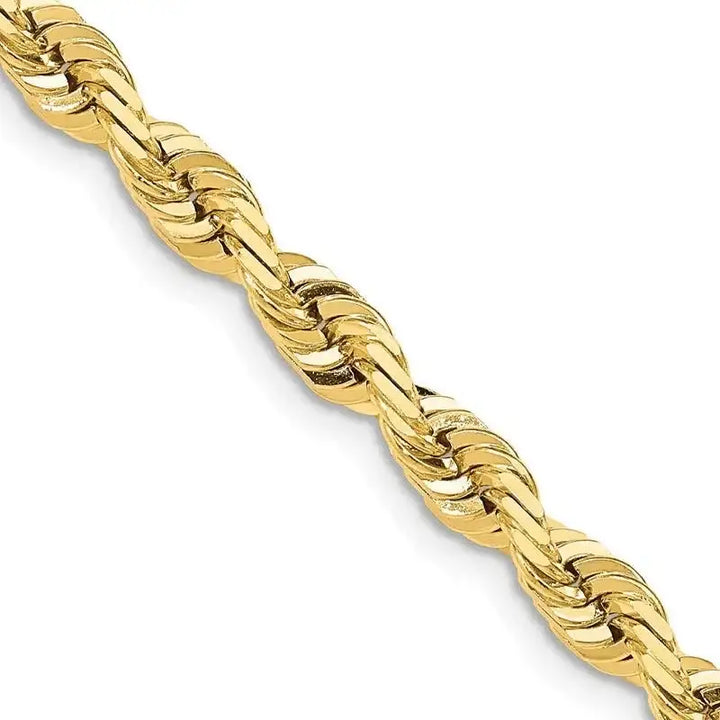 14K 22 Inch 7mm Diamond-cut Quadruple Rope Fancy Lobster Clasp Chain Necklace - Larson Jewelers