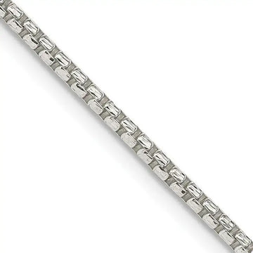 Sterling Silver 2mm Diamond-cut Round Box Chain Necklace - Larson Jewelers